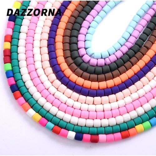 Fashion 10colors Polymer Clay Spacer Loose Handmade Beads Cylindrical Polymer Clay Beads For Necklace Diy Bracelet Accessories