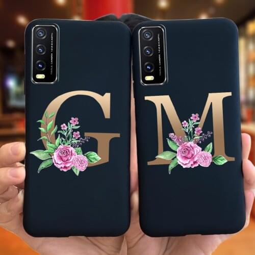 Fashion Letter Case For VIVO Y11S Y12S 2021 Y20 Y20i Black Silicone Soft Cover For Vivo Y11s 12s Coque vivoY20 20 20i Phone Case