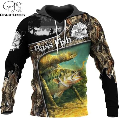 Bass Fishing Lover 3D All Over Printed Mens Autumn Hoodie Sweatshirt Unisex Streetwear Casual Zip Jacket Pullover KJ585