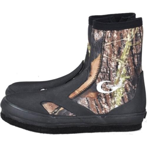 Mens Fly Rock Fishing Shoes Waterproof Fisher Boots High Top Sneakers Camouflage 5MM Neoprene Anti-slip Quick Dry Upstream Shoes