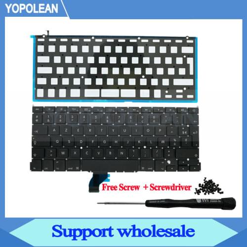 New France French Keyboard With Backlight For Macbook Pro Retina 13" A1502 2013 2014 2015 Years