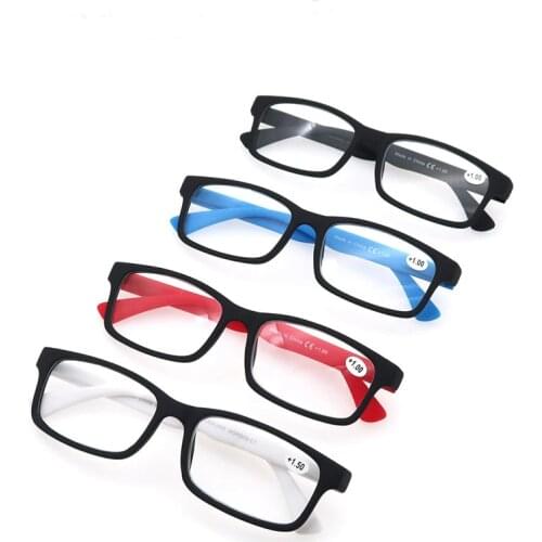 Reading Glasses Men Women Matt Color Rectangle Frame Readers with Spring Hinge Presbyopic Diopter +100 125 150 200 300 400