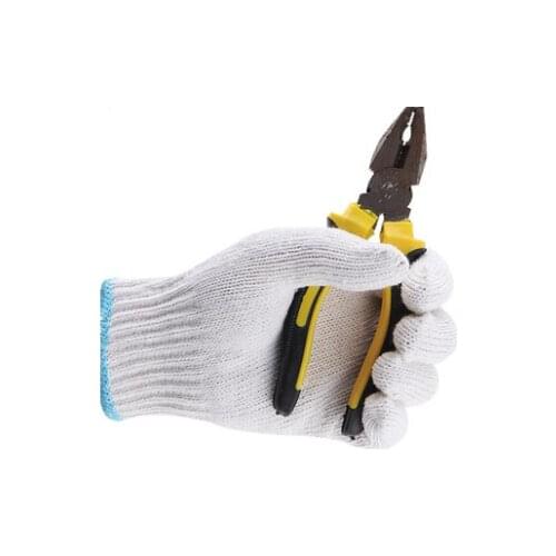 Sturdy wear-resistant garden Flexible white cotton work safety gloves