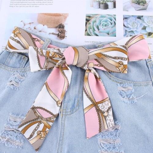 Fashion fabric belts for women korean skinny scarf shirt ribbon waist rope girdle for dresses female ladies waistband straps