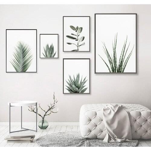 Succulents Nordic Tropical Plants Scandinavian Poster Green Leaves Decorative Picture Modern Wall Art Canvas Home Decoration