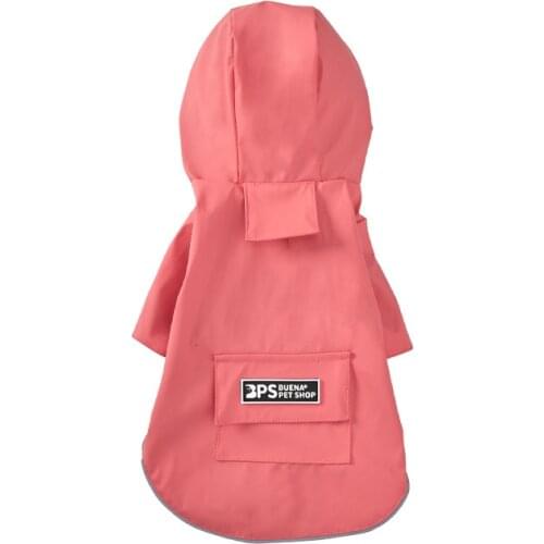 Pet Dog Raincoat Autumn Winter Hooded Reflective Raincoat Waterproof Mesh Breathable Sweat-absorbent Solid Color Pet Windbreaker