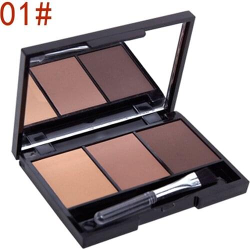 Women Makeup Eyeshadow Brush Set Palette Eyebrow Eye Shadow Powder Cosmetic Make Up Set 3 Colors