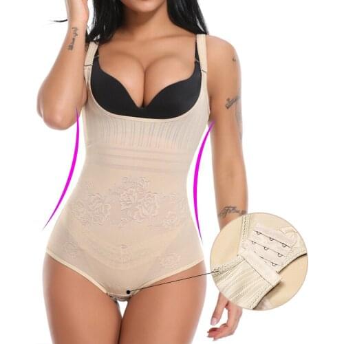 Women Full Body Shaper Seamless Hook Bodysuit Shapewear Tummy Slimming Sheath Abdomen Reducing Corset Butt Lifter Booty Enhancer