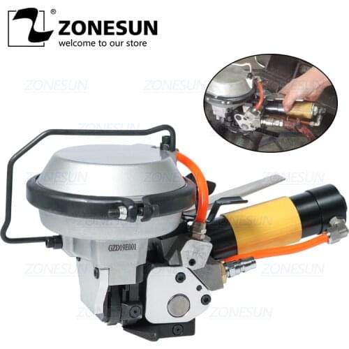 ZONESUN Steel Strap Packing Machine Strapping Machine for Steel Belt 16-19mm Handheld Pneumatic Steel Band Machine