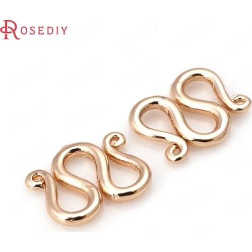 10PCS 10x13MM 24K Champagne Gold Color Plated Brass M Shape Necklace Clasps High Quality Diy Jewelry Accessories