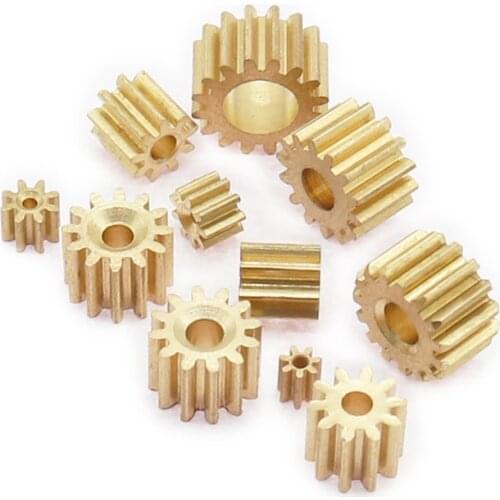 2PCS 7-16 Teeth 0.3/0.4/0.5 Modulus Metal Gear Motor Shaft Reduction Copper Gear 1mm-5mm Hole