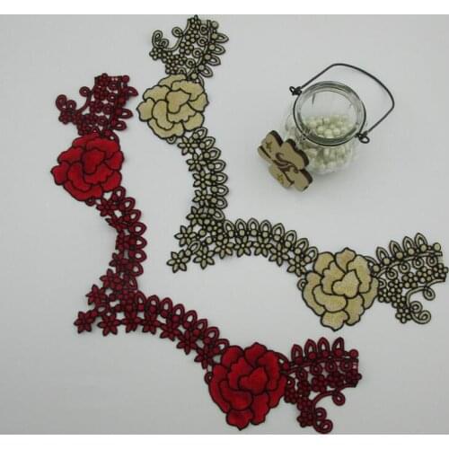 20 Pieces High Quality Embroidery Lace Floral Collar Polyester Nation Fabric Neckline Trim Clothes Lace Sewing Applique