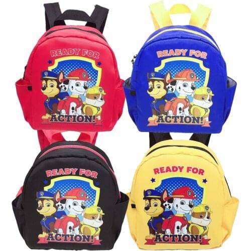 2021 New Paw Patrol Toy Cartoon School Backpack Cartoon Lighten Kindergarten Bag Chase Skye Marshall Figure Print for Kids 2-8Y