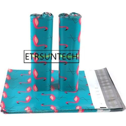 500pcs Blue Flamingo Poly Mailer Adhesive Envelopes Bag Flamingo Courier Gift Bag Plastic Blue Mailing Pouch