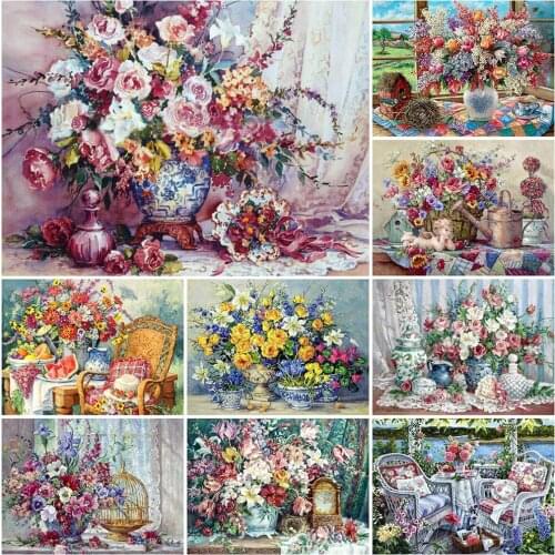 5D DIY Diamond Painting Peony Hobbies Diamond Embroidery Rose Flower Scenery Mosaic Art Crafts Home Decoration Gift
