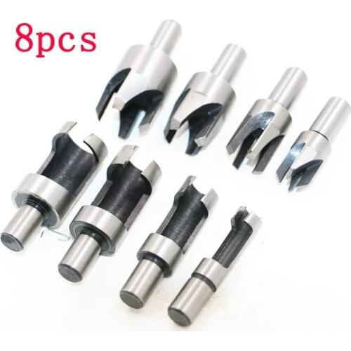 8pcs Plug Cutter Drill Bit Set Power Tools 1/4" 3/8" 1/2" 5/8" Carpentry Woodworking Wood Plug Cutter Cutting Tool Drill Bit Set