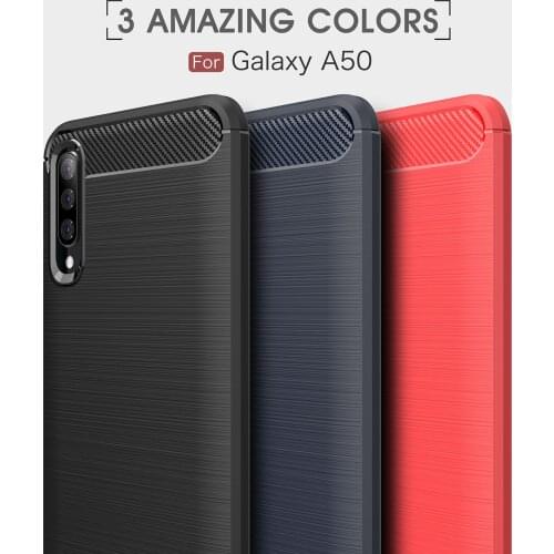 Soft Back Cover For Samsung A50 s A70 A90 5G A80 A30 on S20FE CASE Carbon Fiber tpu Case Rubber Bumper Slim Silicone Shock Cover