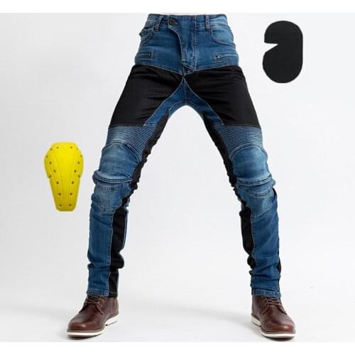 Black or Blue Breathable Net Jeans Mens Motorcycle Protection Pants Summer Ventilation Moto Riding Pants With