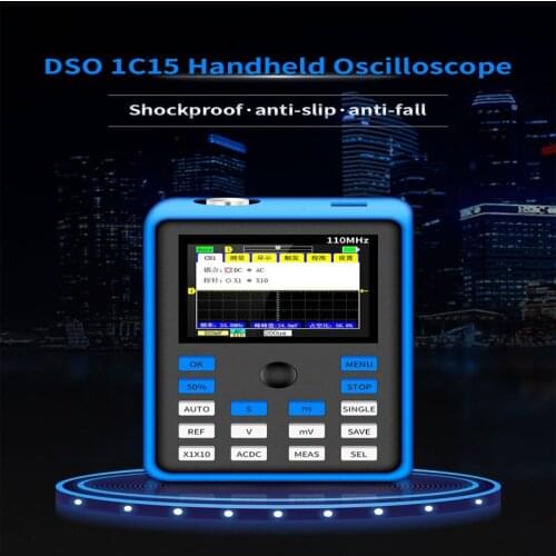 Dso1c15 2.4 inch screen digital oscilloscope 500 ms / s sampling rate 110Mhz analog bandwidth