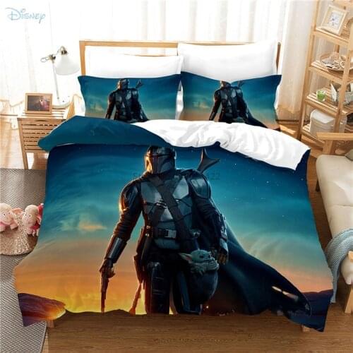Hot Sale Star Wars Mandalorian Bedding Set 3d Duvet Cover Pillowcase Adult Kids Bedclothes Twin Queen King Comforter Cover Sets