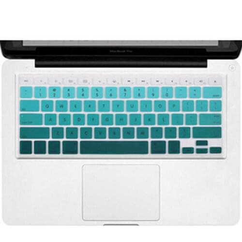 Gradient Green Rainbow US Silicone Keyboard Cover Skin Protector for MacBook Pro air 13 15 17 with or without Retina