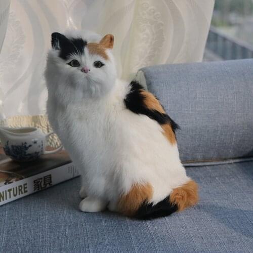 Simulation Cat Animal Persian Cat Model Cat Doll Home Decoration Birthday Gift Children Toy Cat Car Decoration