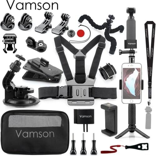 Vamson for DJI OSMO Pocket Adapter Mount Holder Clip Selfie Stick Tripod Expansion kit Gimbal Accessories kit OPS03A