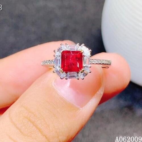 KJJEAXCMY fine jewelry 925 sterling silver inlaid natural ruby ring popular girls ring support test