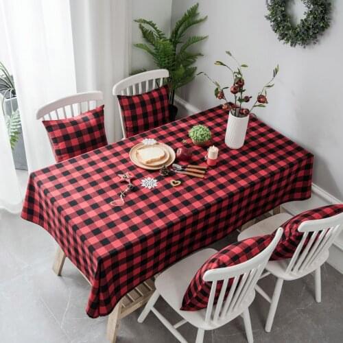 Plaid Rectangular Tablecloth Scotland Red Table Cover Camp Square Table-Cloth For Hotel Wedding Party Dining Table Xmas
