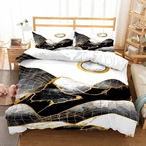 Landscape Mountain Bedding Set Gold Sun and Moon Duvet Cover Set 150 Bed Set Queen King Size Bohemian Home Bed Quilt Cover