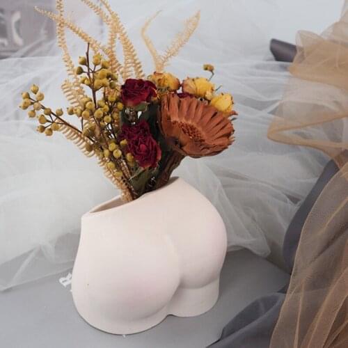 Creativity Funny DIY Resin Crystal Epoxy Model Butt Vase Pen Holder Art Mirror Silicone Mold Handmade Home Decoration