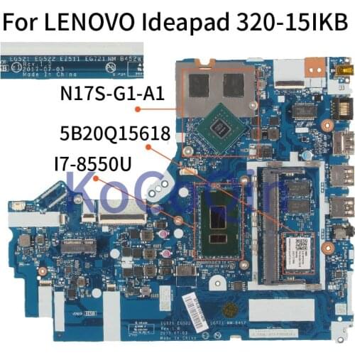 For LENOVO Ideapad 320-15IKB 520-15IKB I7-8550U MX150 Notebook Mainboard NM-B452 N17S-G1-A1 with 4GB RAM DDR4 Laptop Motherboard