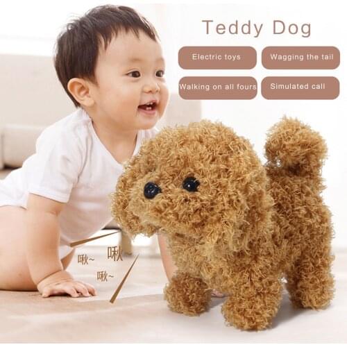 Cute Little Puppy Plush Toy Electronic Interactive Toy Walking Barking Stuffed Dog for Baby Kids