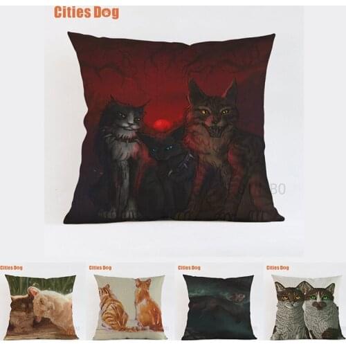Fashion High Quality Cotton Linen Cat anima Decorative Throw Pillow Cushion cover Home Decor Pillows Cushions covers Cojines