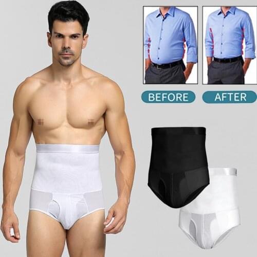 Mens High Waist Slimming Underwear Buttocks Lifter Shapewear Body Shaper Tummy Control Waist Trainer Panties