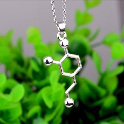N358 Fashion jewelry Biology Jewelry Science Themed Jewelry Serotonin Molecule Necklace Science Jewellery