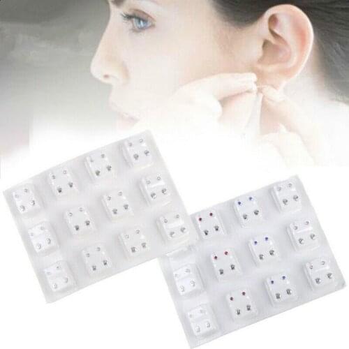 12 Pairs Medical Earrings Piercing Tool Ear Stud Surgical Steel Ear Studs Earrings Set Women Jewelry Piercing Stud Earring