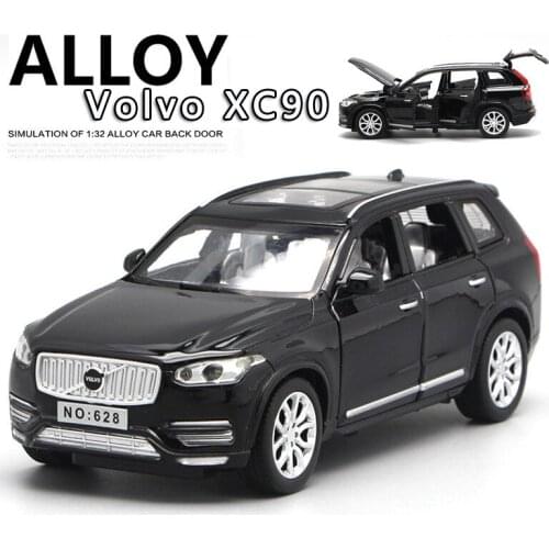 New 1:32 Volvo Xc90 Alloy Car Model Six Door Sound And Light Pull Back Childrens Car Decoration Simulation Metal Toy Collection
