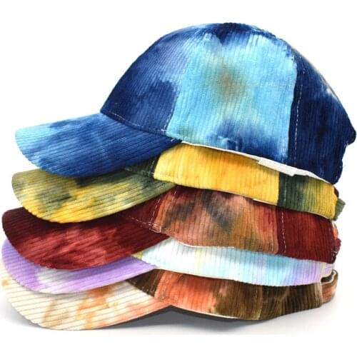 New Tie Dye Adjustable Spring Autumn Outdoor Peaked Cap Unisex Fashion Hip Hop Baseball Cap Trucker Cap Men