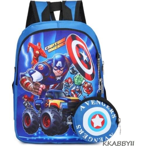 New Disney Spiderman Bag Captain America Children Cartoon Backpack Boy Girl School Bag Christmas Gift