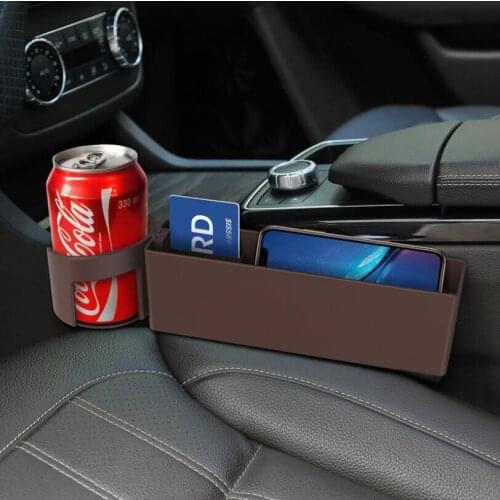 New Seat Crevice Storage Box Slot Multi-function Organizer Car Foldable Quilted Cup Holder Car Interior Accessories Car Storage
