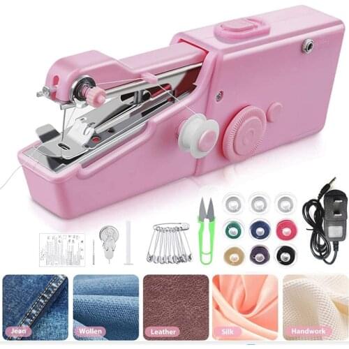 Portable Handheld Electric Sewing Machine Set Home Stitch Tools Cordless Needlework Set for Quick Repairs DIY Clothes Stitchin