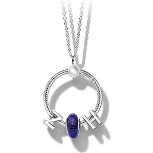 Simple Style ZH Letter Pendant O-shaped Pendant Necklace, Cross-Border Source Direct Shipment DIY Mens And Womens Necklace