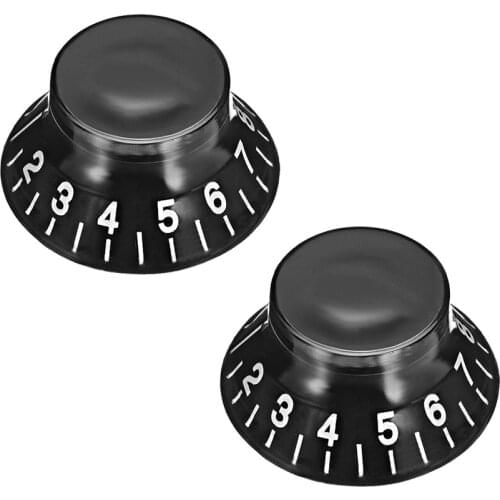 Uxcell 2pcs 6mm Potentiometer Control Knobs, For LP Electric Guitar Acrylic Volume Tone Knobs Black