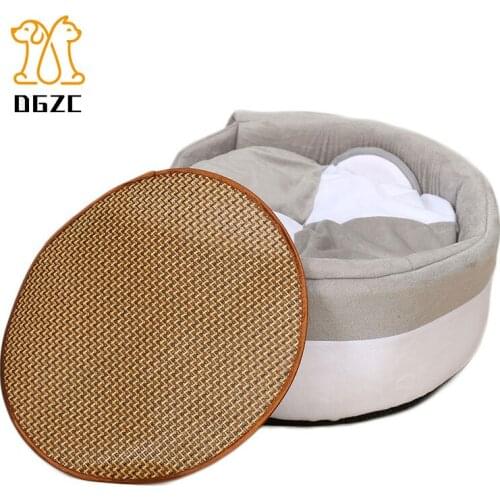 Warm Breathable Dog House Soft Plush Kennels Cat Sleeping Nest Cat Bed with Removable Cushion Inside Pet Bed Kennel Mat