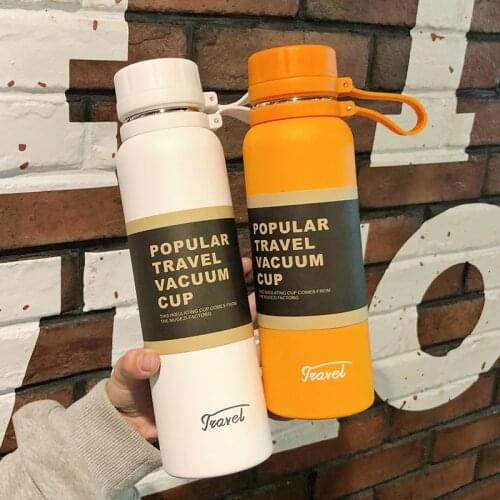 Outdoor Portable Stainless Steel With Lid Straw Coffee Cup Wine Tumblers Mugs Double Wall Vacuum Insulated Cup Water Bottle