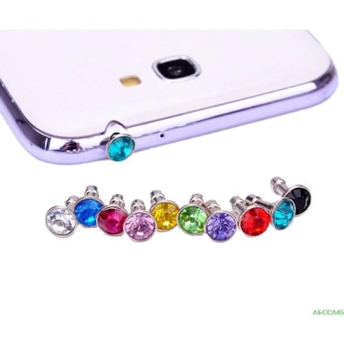 10pcs Bling Universal 3.5mm Cell Phone Earphone Plug For iPhone 6 5s /Samsung /HTC Dust Plug Headphone Jack Stopper