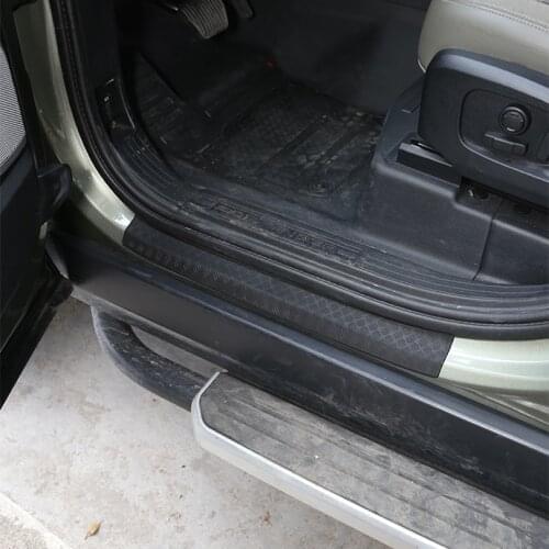 For Land Rover Defender 110 2020 2021 ABS Black Outside Door Sill Protector Plate Cover Trim Stickers Car Styling Accessories