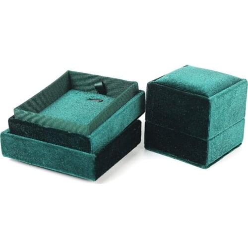 Green Earrings Jewelry Packaging Box Female Rings Key Chain Necklaces Display Jewellery Organizers For Travel Gifts Portable