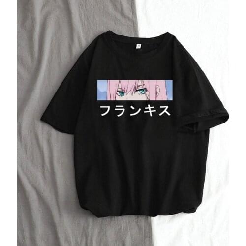 Darling in the franxx anime Harajuku Zero TWO beautiful girl print women tops loose new summer short-sleeve chic female T-shirt